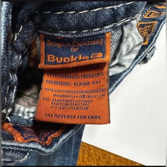 ROCK REVIVAL ELAINA Skinny Jeans Low Rise 28/31 Dark Wash Rhinestone Flip Pocket - Picture 16 of 17